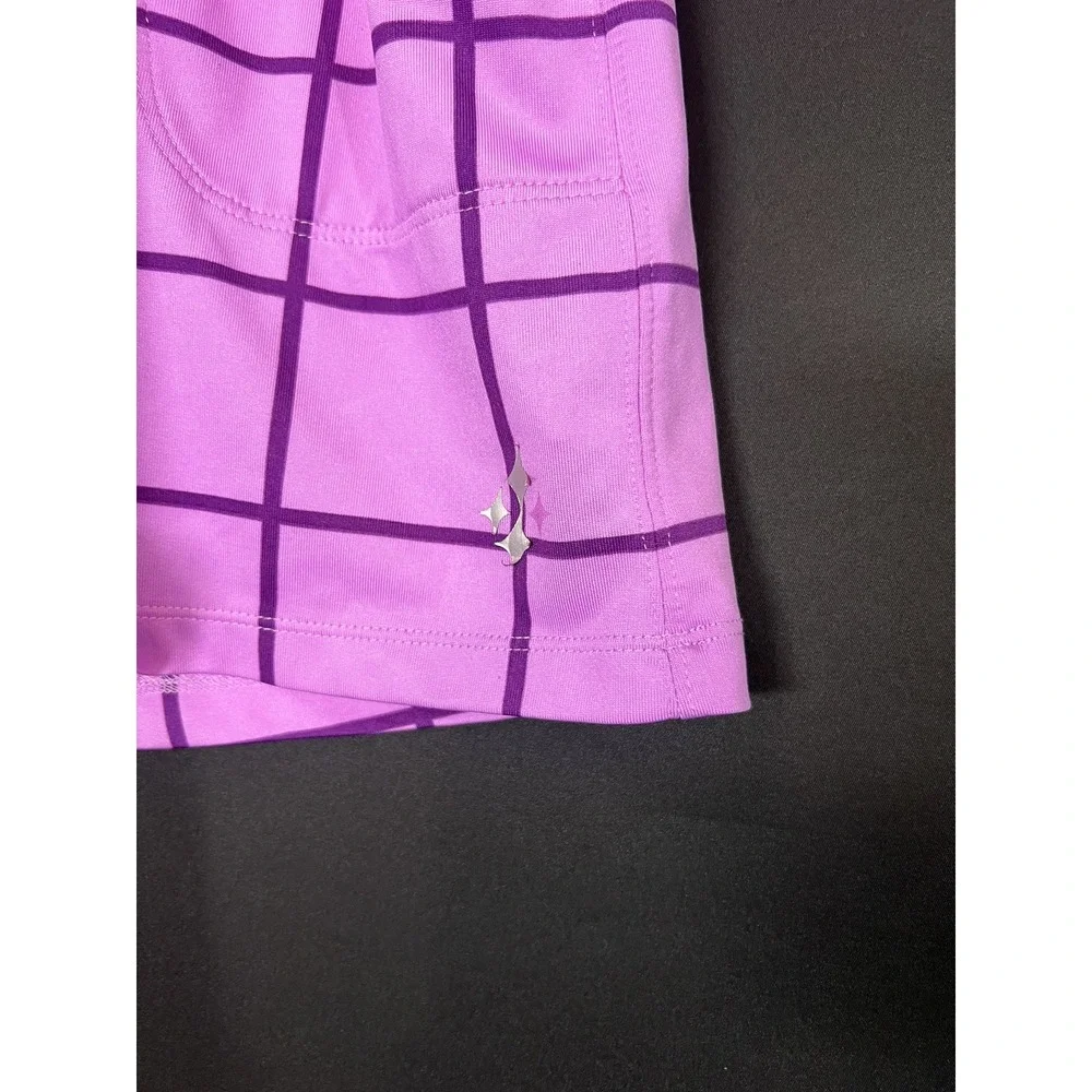 Jofit‎ Golf Skort Womens Large Purple Window Pane Stretch Inner Shorts Pockets
